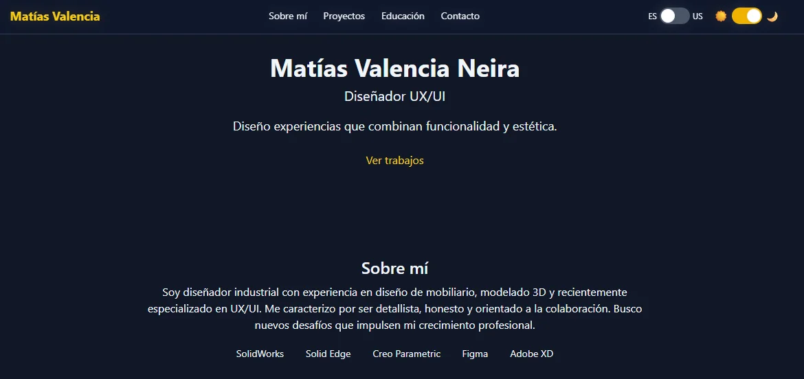 Portafolio diseñador UX/UI - Matías Valencia